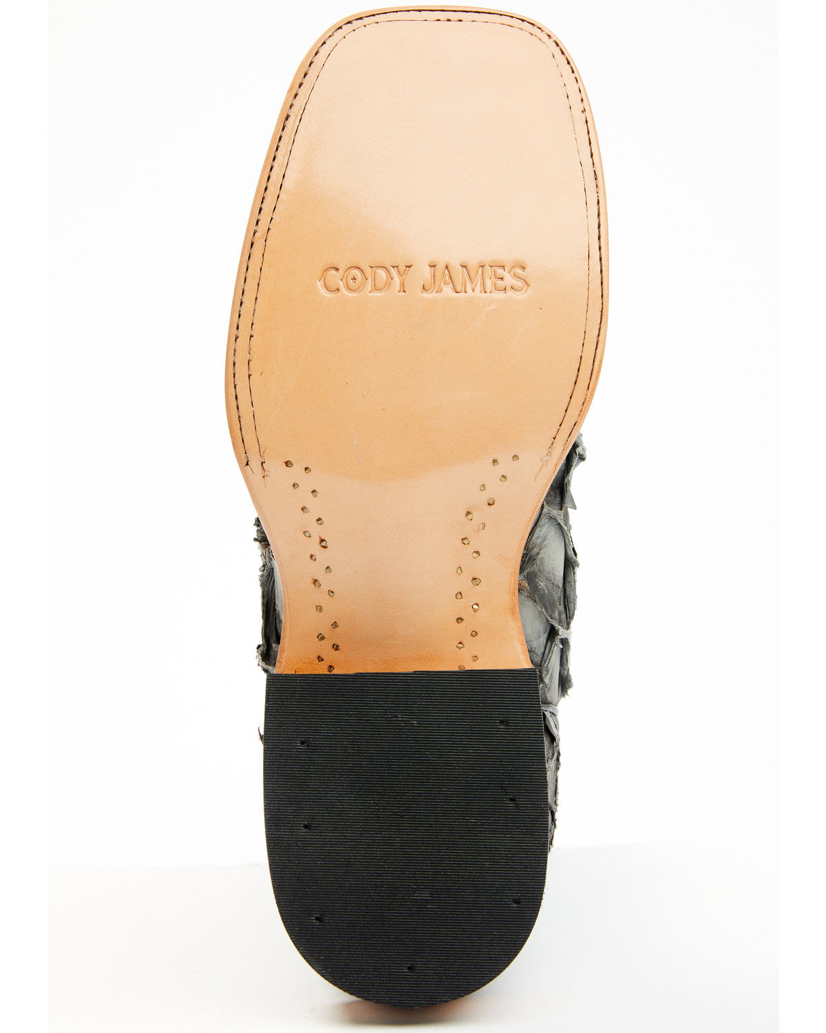 Men's Exotic Pirarucu Western Boots - Broad Square Toe Black