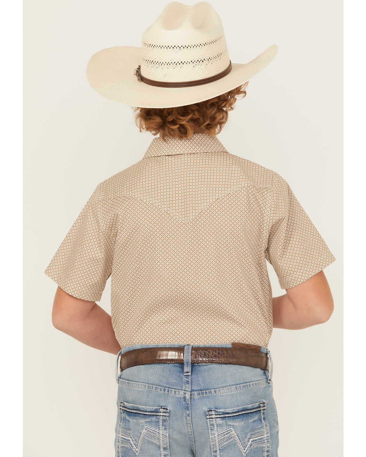 Boys' Grill and Greet Medallion Print Short Sleeve Snap Wes Tan