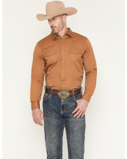 Men's Treadstone Solid Long Sleeve Snap Western Shirt - Big Camel