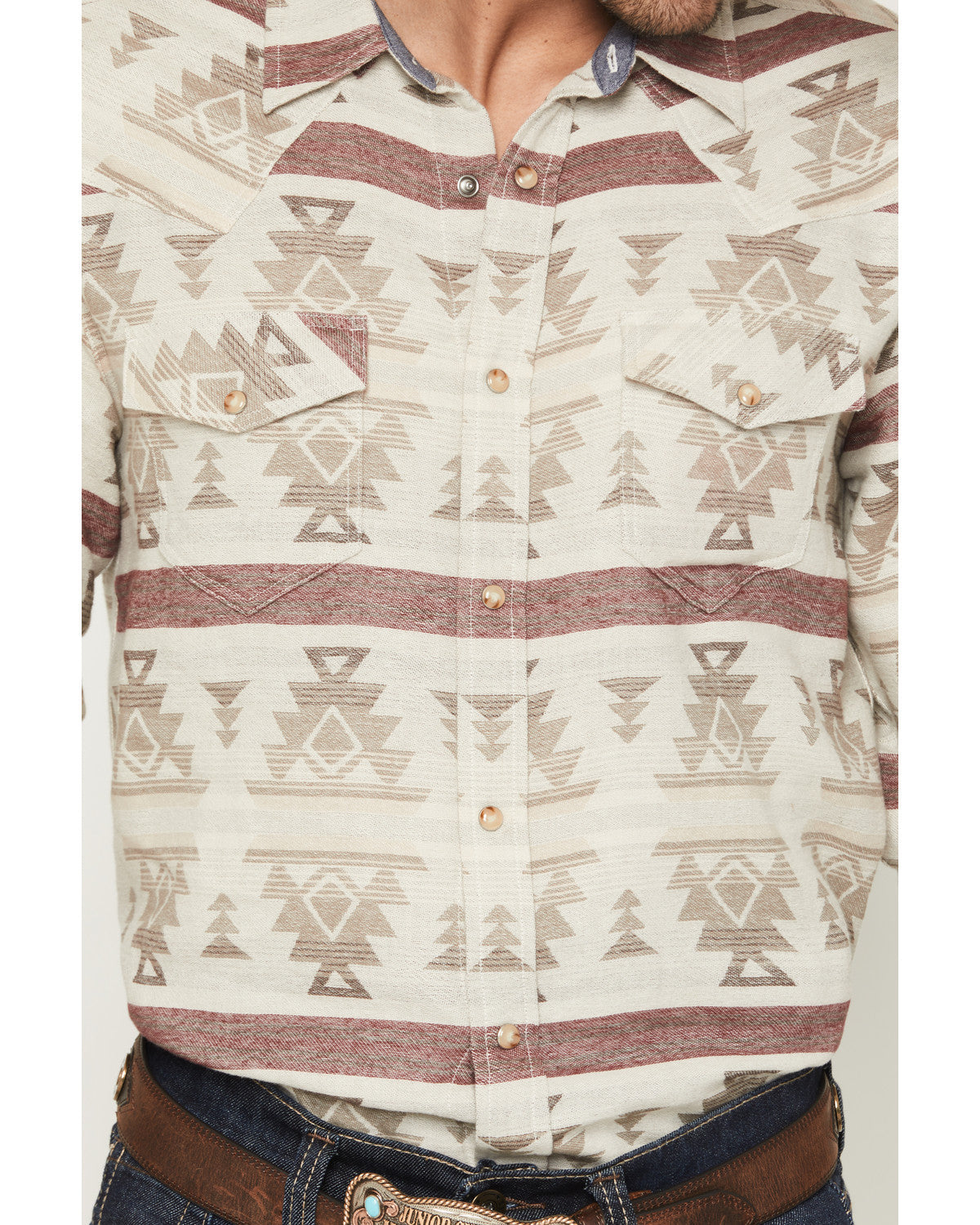 Men's Sierra Nevada Southwestern Print Long Sleeve Snap Wes Tan