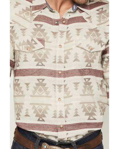 Men's Sierra Nevada Southwestern Print Long Sleeve Snap Wes Tan