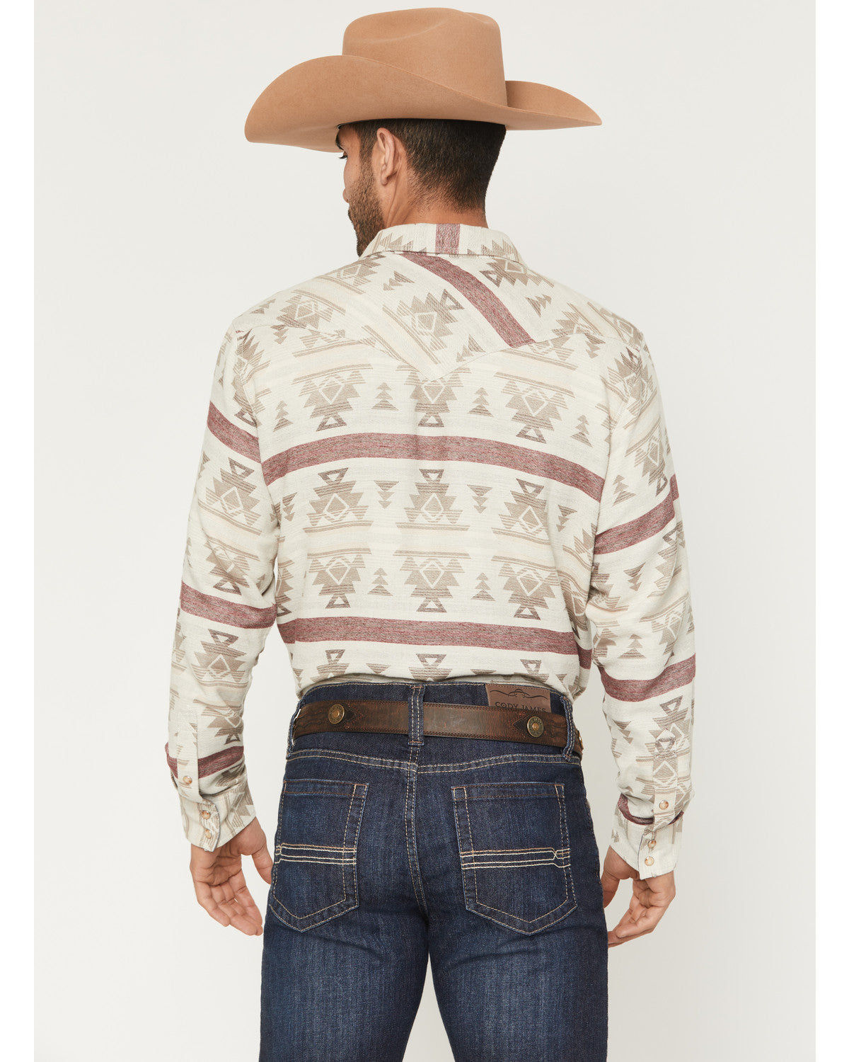Men's Sierra Nevada Southwestern Print Long Sleeve Snap Wes Tan