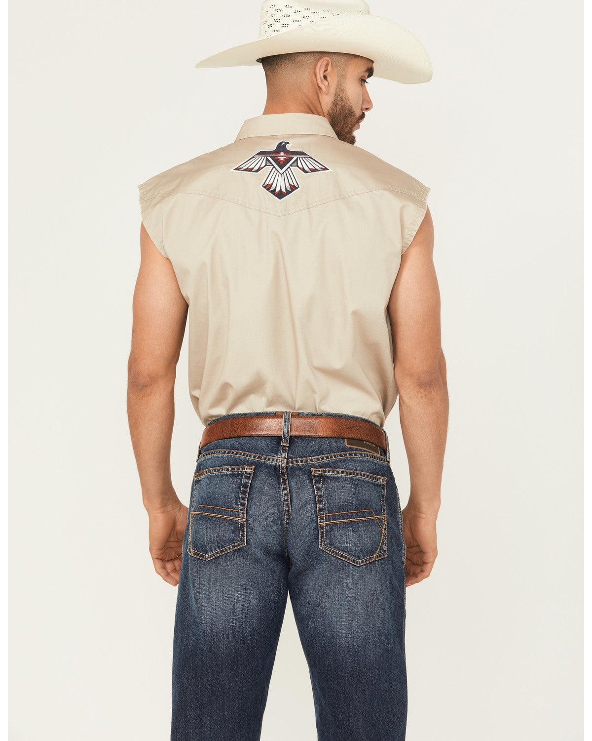 Men's Thunderbird Legends Cutoff Snap Western Shirt Tan