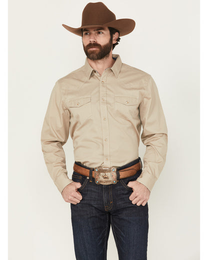 Men's Threadstone Solid Long Sleeve Snap Western Shirt - Ta Tan