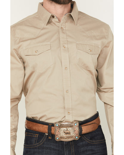Men's Threadstone Solid Long Sleeve Snap Western Shirt - Ta Tan
