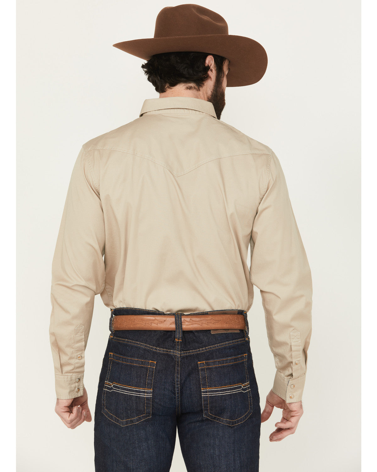 Men's Threadstone Solid Long Sleeve Snap Western Shirt Tan