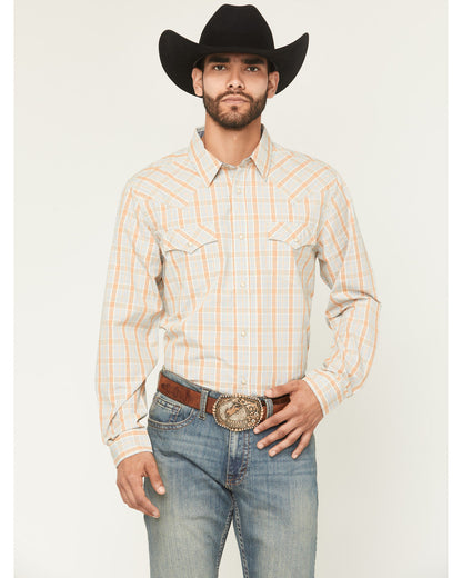 Men's Tanhue Plaid Print Long Sleeve Snap Western Shirt - T Sand