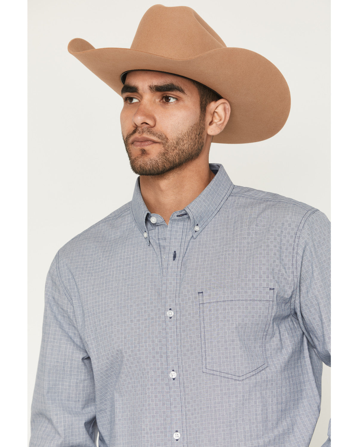 Men's Missouri Frontier Geo Print Long Sleeve Button-Down S Blue