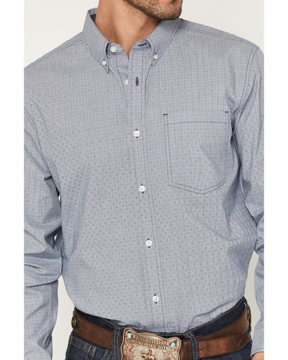 Men's Missouri Frontier Geo Print Long Sleeve Button-Down S Blue