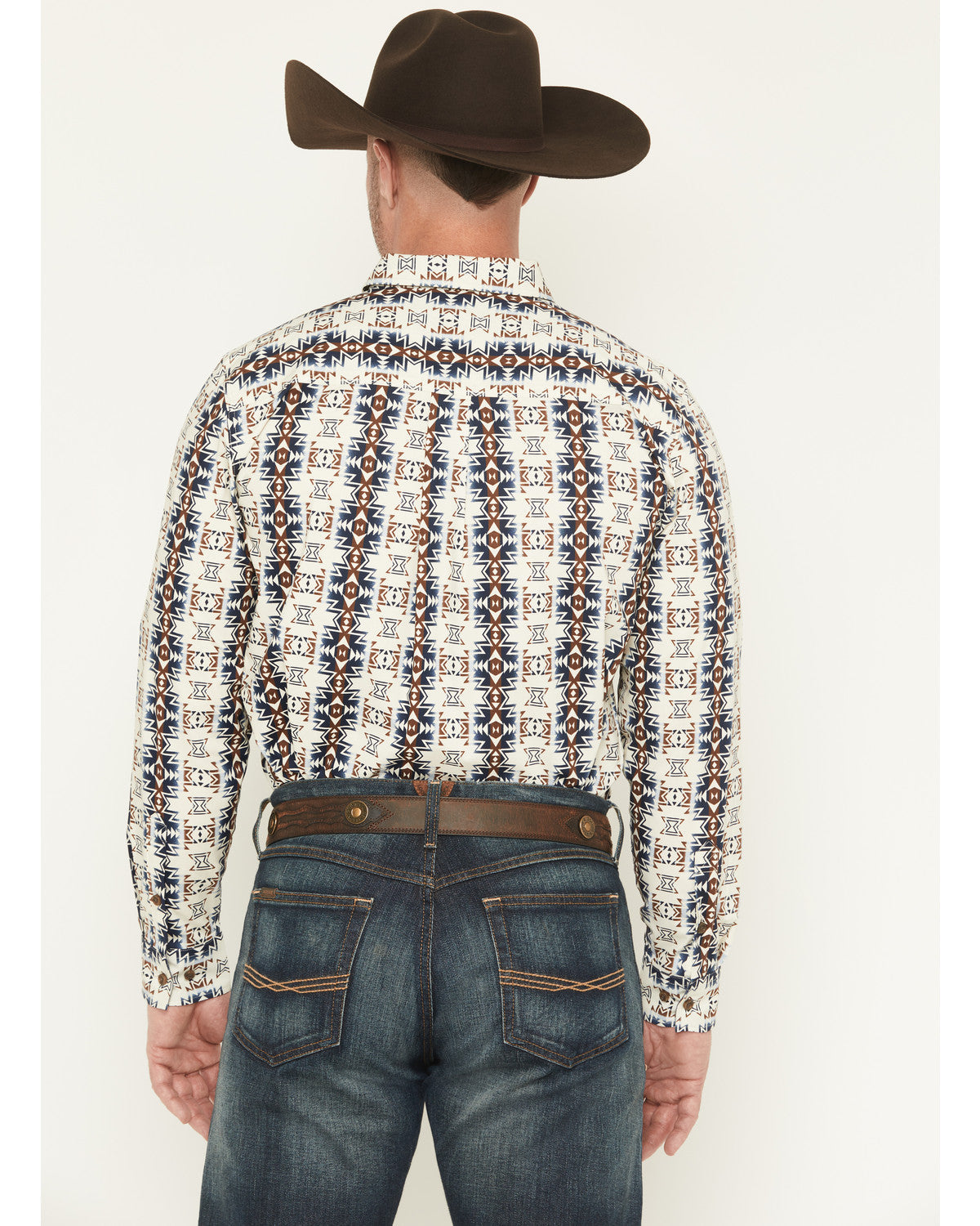 Men's Wild Prairie Southwestern Print Long Sleeve Button-Do Tan