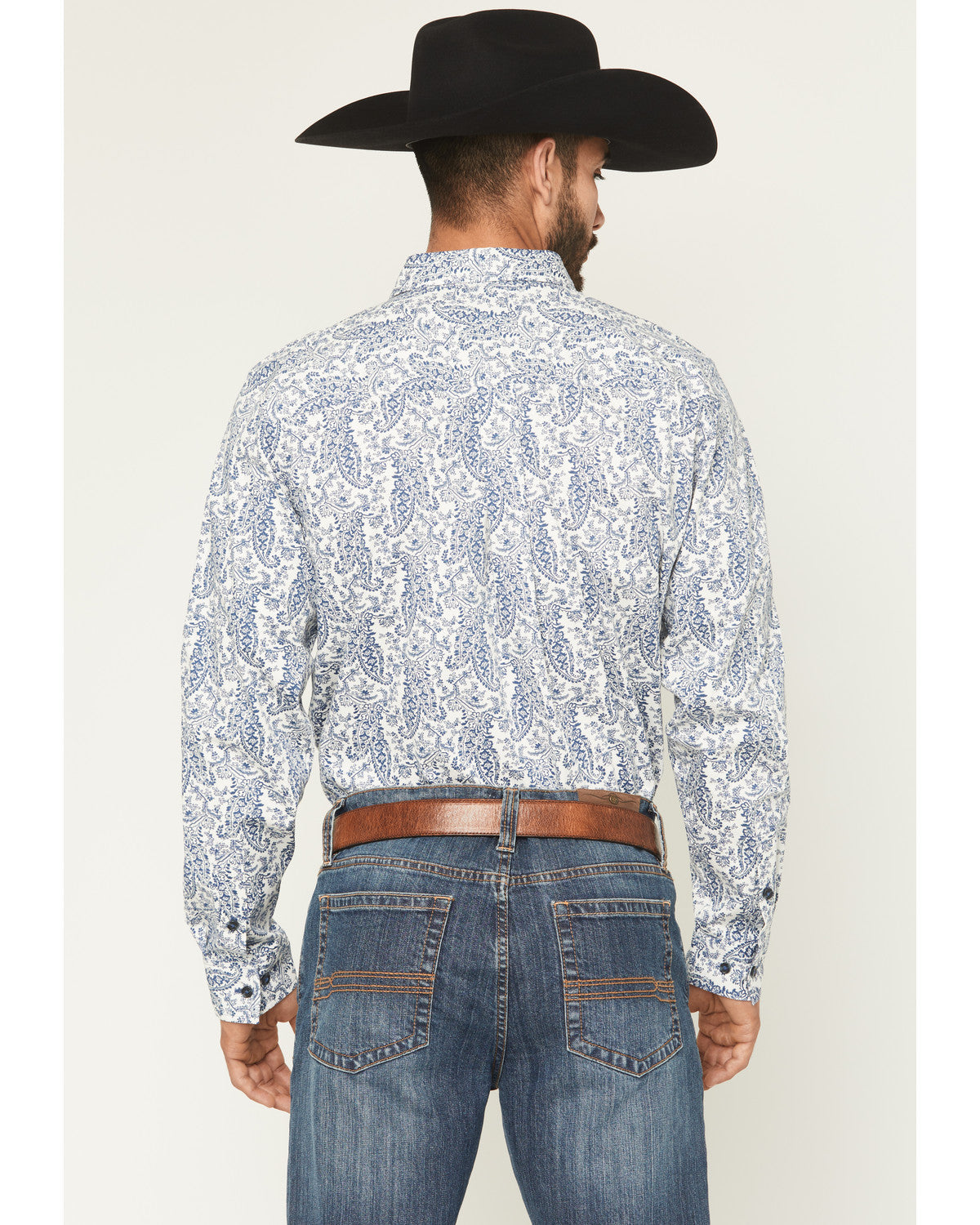 Men's Dagget 2.0 Paisley Print Long Sleeve Button-Down Stre Navy