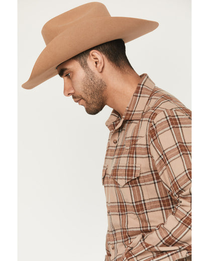 Black 1978® Men's Brenden Plaid Print Long Sleeve Button-Do Tan