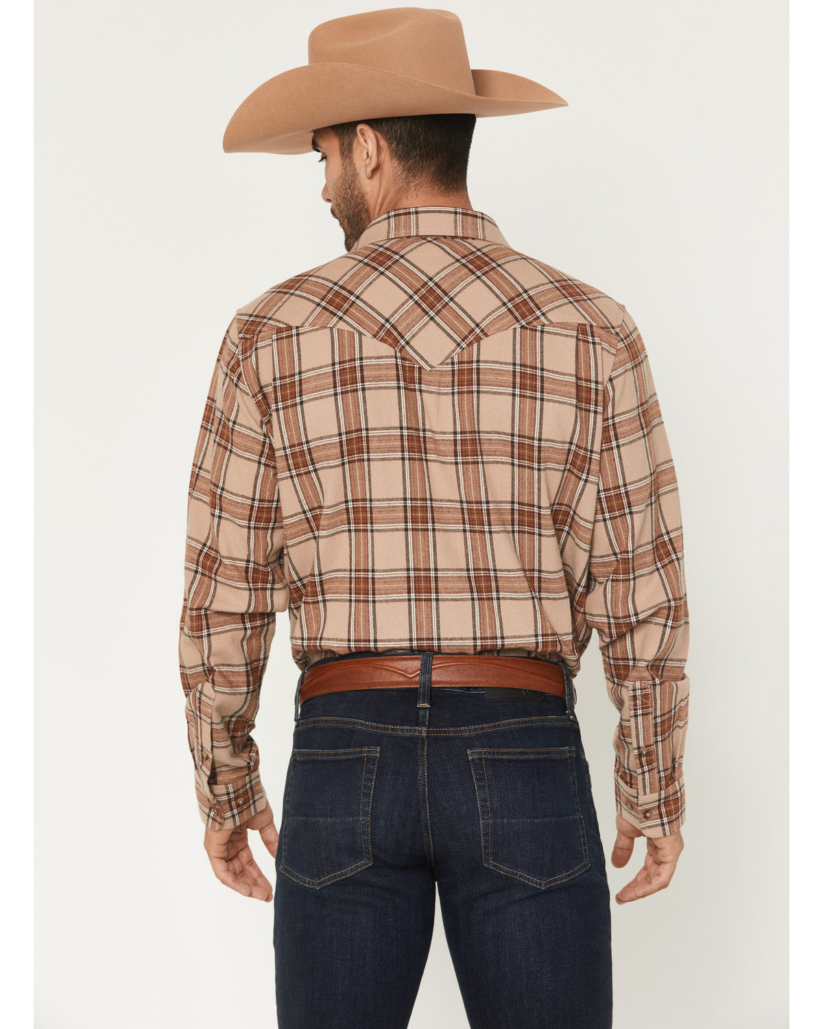 Black 1978® Men's Brenden Plaid Print Long Sleeve Button-Do Tan
