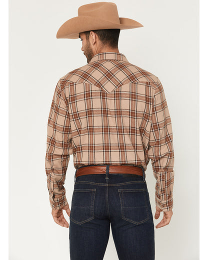 Black 1978® Men's Brenden Plaid Print Long Sleeve Button-Do Tan