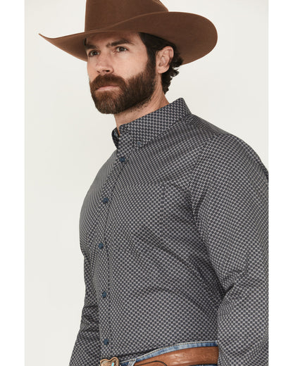 Men's San Juan Geo Print Long Sleeve Button-Down Stretch We Steel Blue