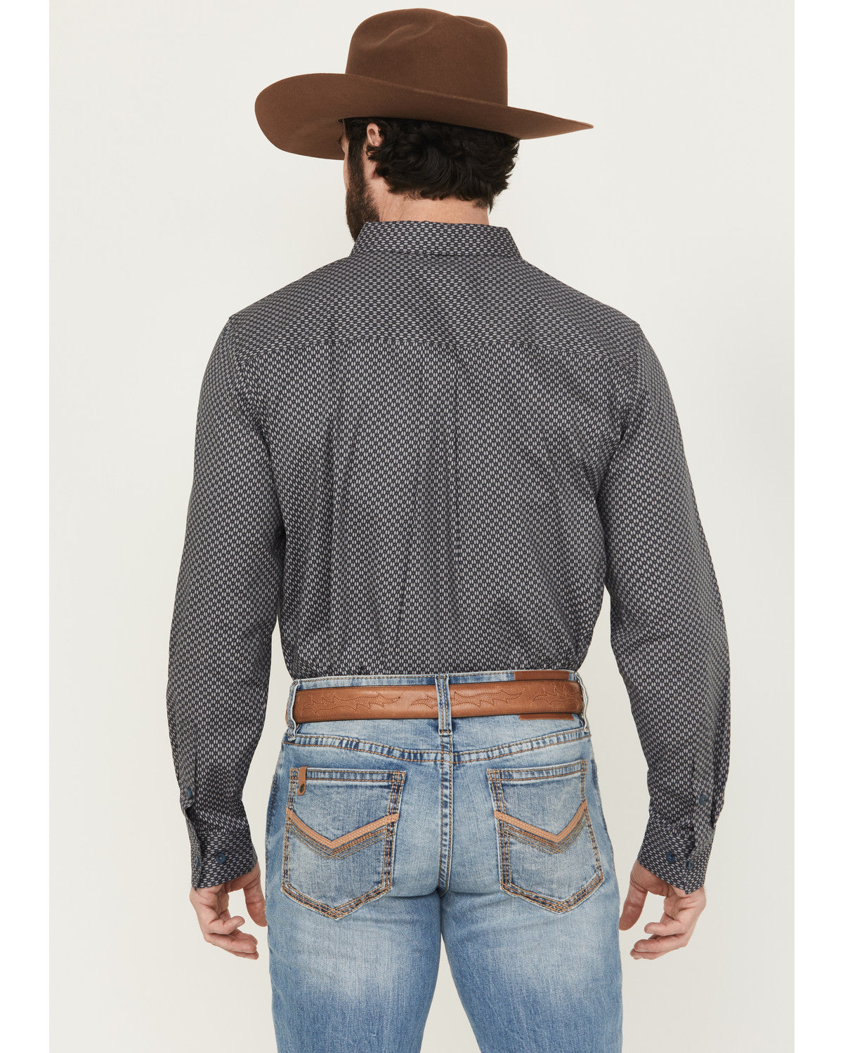 Men's San Juan Geo Print Long Sleeve Button-Down Stretch We Steel Blue