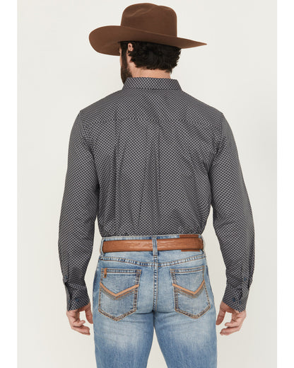 Men's San Juan Geo Print Long Sleeve Button-Down Stretch We Steel Blue
