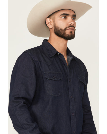 Black 1978® Men's Mamba Dark Wash Denim Long Sleeve Button- Dark Wash