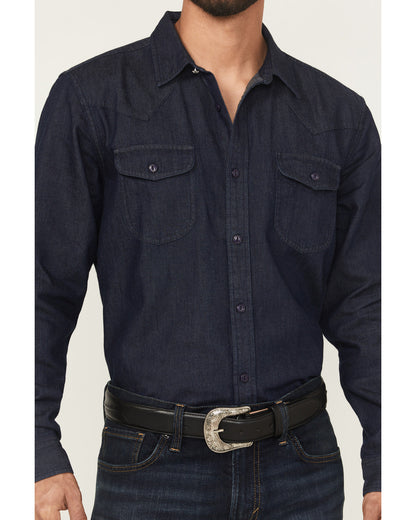 Black 1978® Men's Mamba Dark Wash Denim Long Sleeve Button- Dark Wash