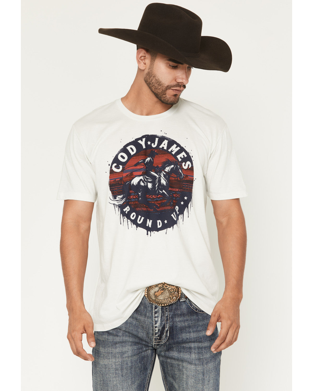 Men's Round Up Short Sleeve Graphic T-Shirt Cream