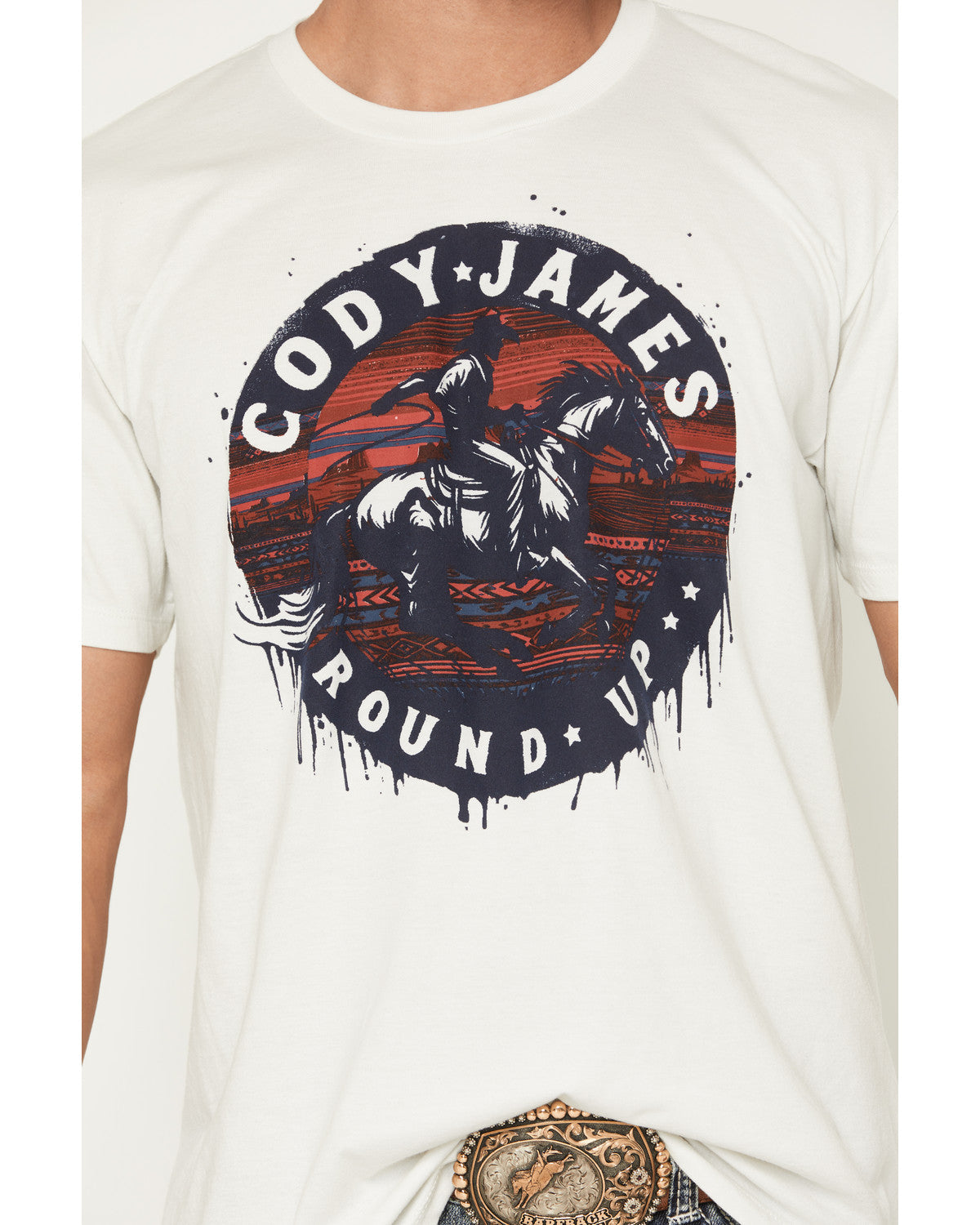 Men's Round Up Short Sleeve Graphic T-Shirt Cream