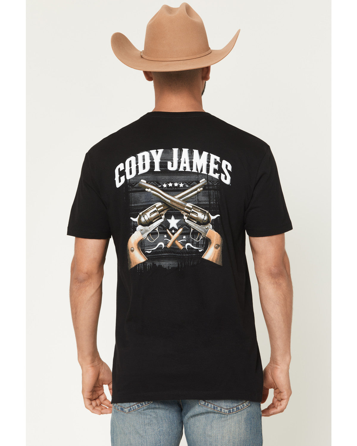 Men's Cross Guns Short Sleeve Graphic T-Shirt Black