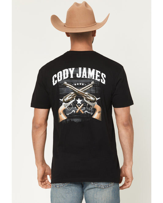 Men's Cross Guns Short Sleeve Graphic T-Shirt Black