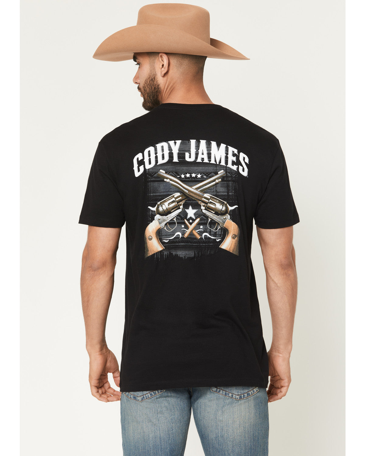Men's Cross Guns Short Sleeve Graphic T-Shirt Black