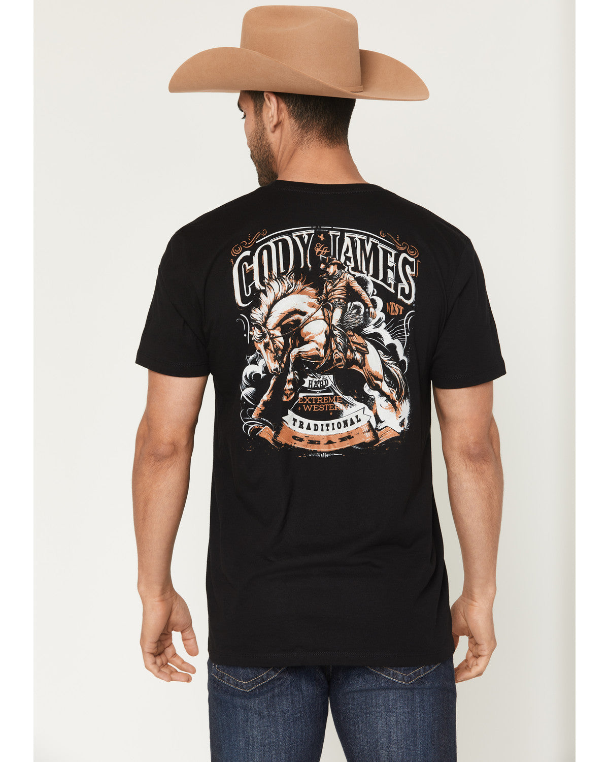 Men's Extreme Western Short Sleeve Graphic T-Shirt Black