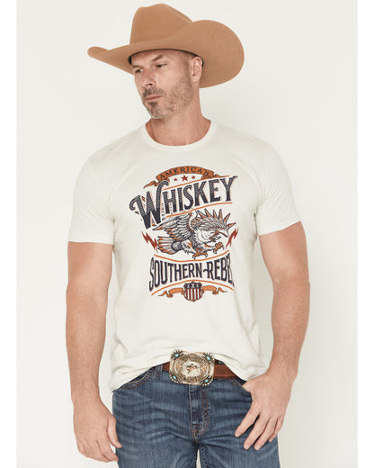 Men's American Whiskey Short Sleeve Graphic T-Shirt Cream