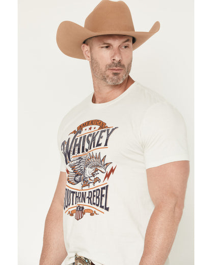 Men's American Whiskey Short Sleeve Graphic T-Shirt Cream