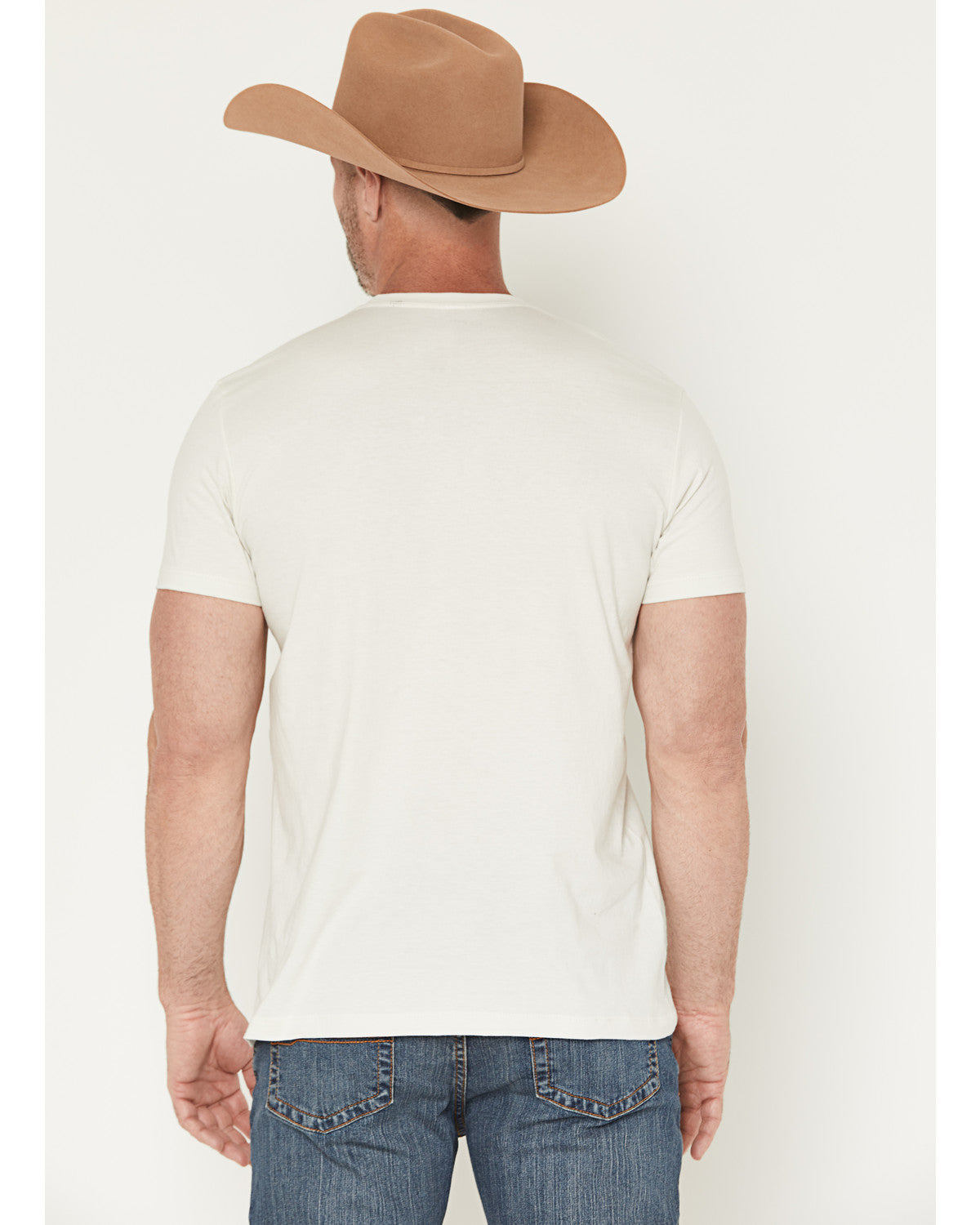 Men's American Whiskey Short Sleeve Graphic T-Shirt Cream