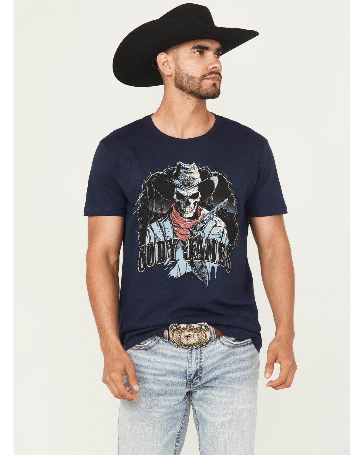 Men's Posse Gunslinger Short Sleeve Graphic T-Shirt Navy