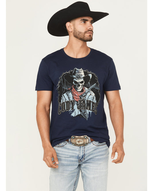 Men's Posse Gunslinger Short Sleeve Graphic T-Shirt Navy