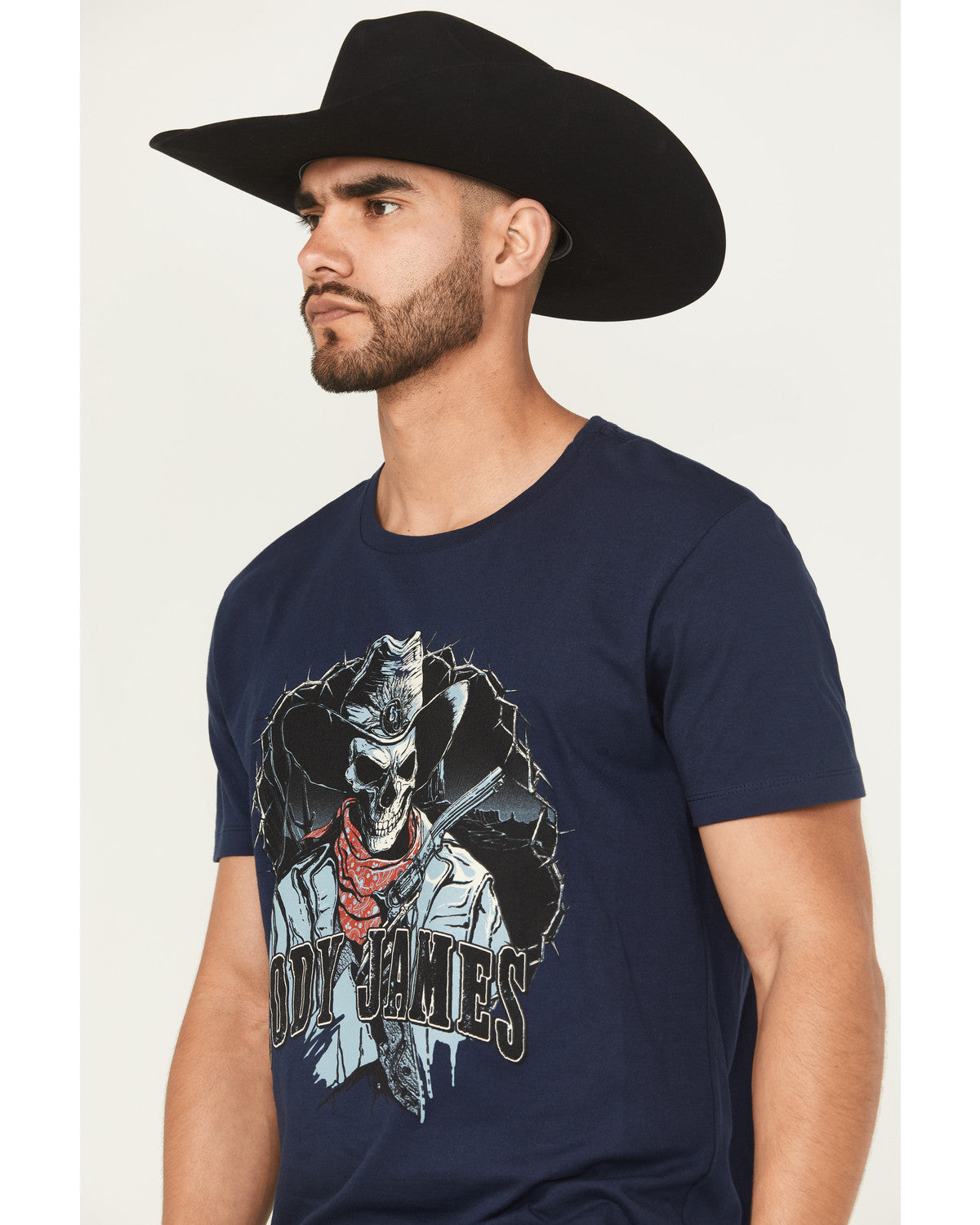 Men's Posse Gunslinger Short Sleeve Graphic T-Shirt Navy
