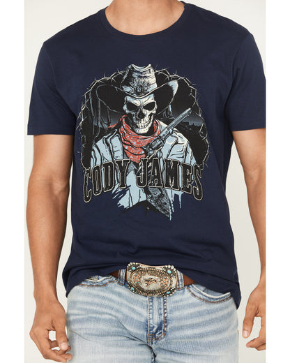 Men's Posse Gunslinger Short Sleeve Graphic T-Shirt Navy