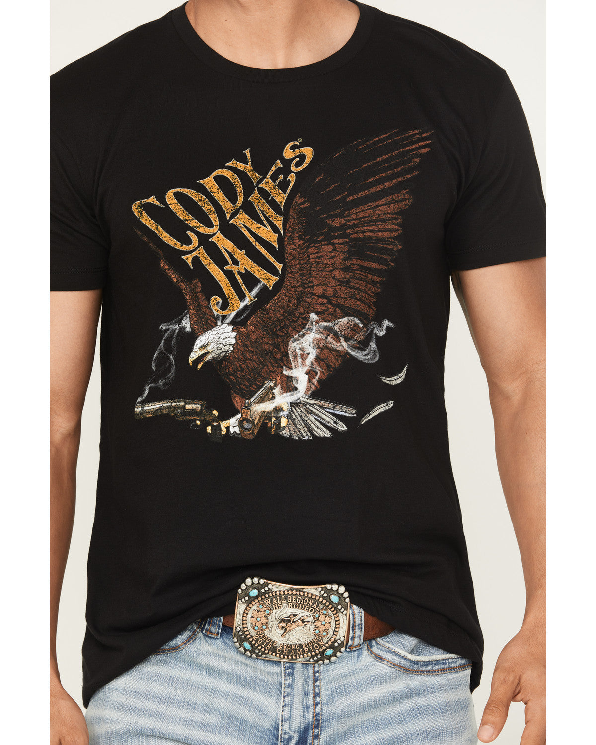 Men's Guns Blazin Short Sleeve Graphic T-Shirt Black