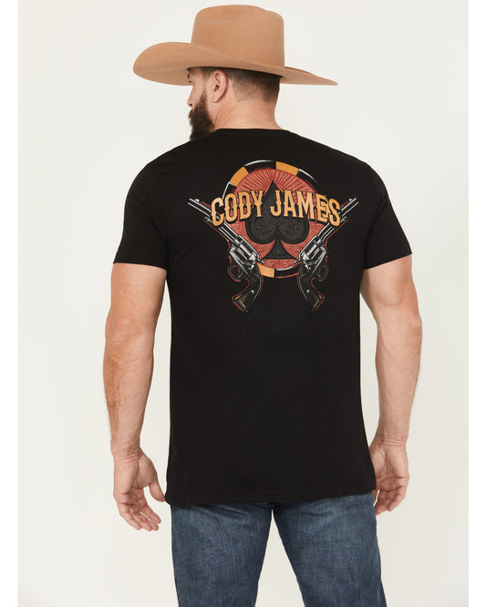Men's Poker Chip Short Sleeve Graphic T-Shirt Black