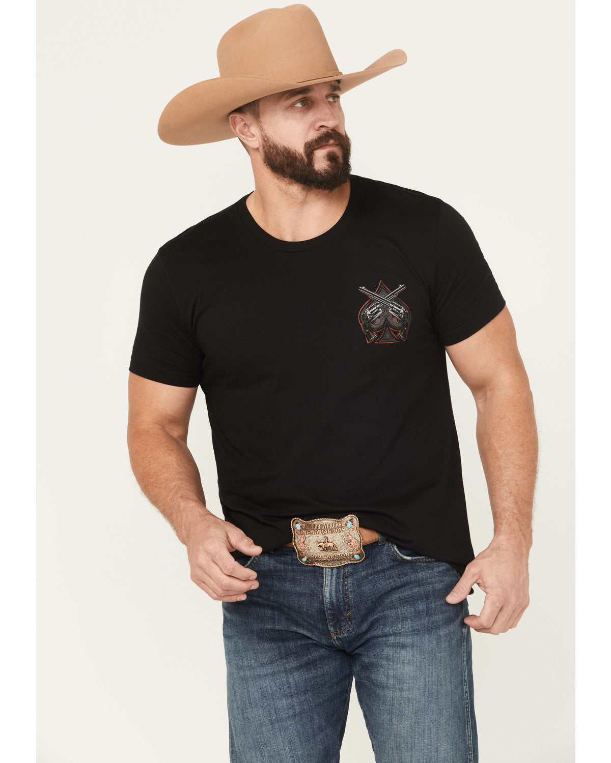 Men's Poker Chip Short Sleeve Graphic T-Shirt Black
