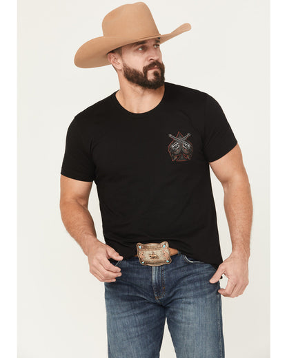 Men's Poker Chip Short Sleeve Graphic T-Shirt Black