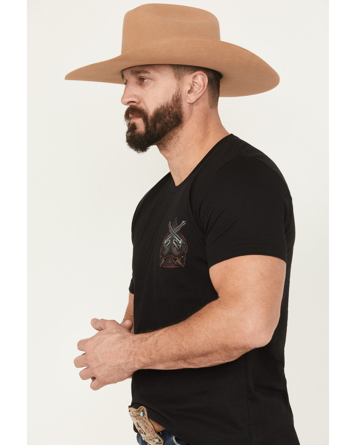 Men's Poker Chip Short Sleeve Graphic T-Shirt Black