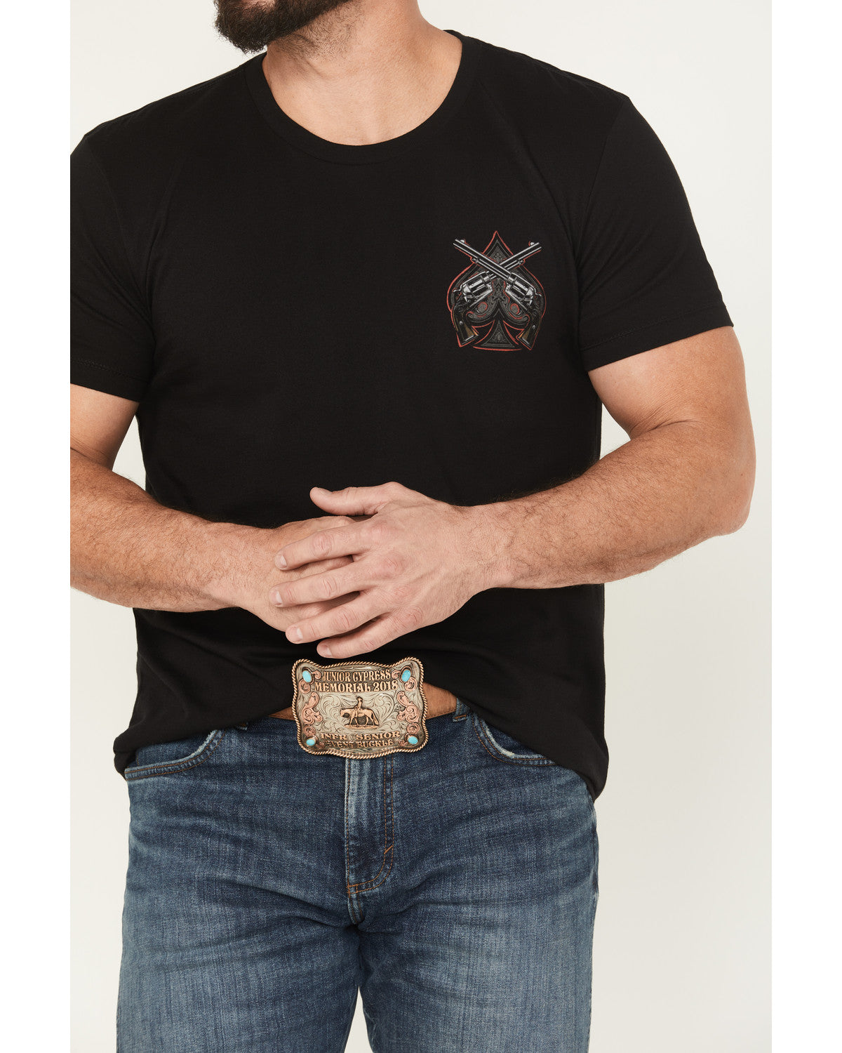Men's Poker Chip Short Sleeve Graphic T-Shirt Black