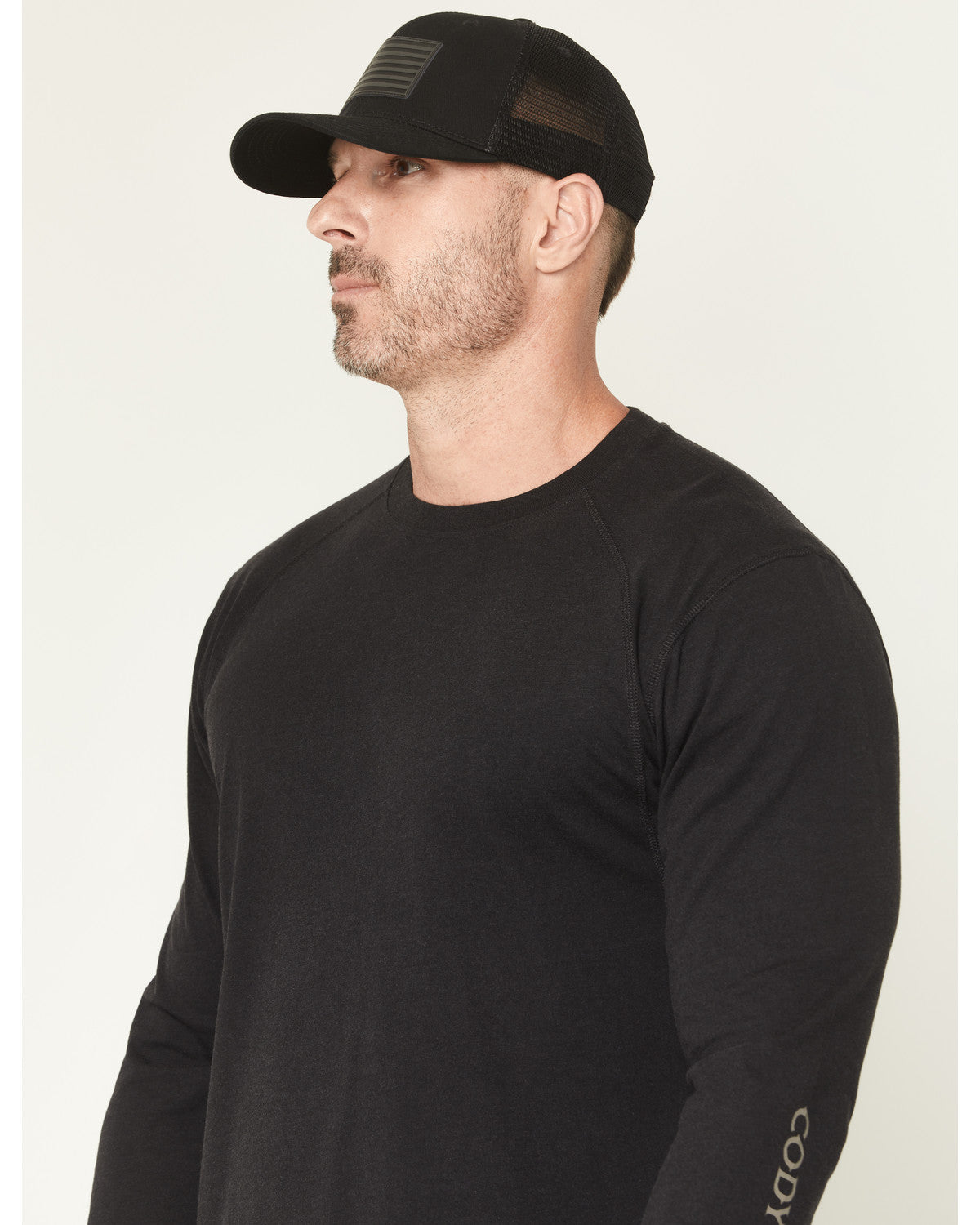 Men's FR Black Spot Lightweight Long Sleeve Tech T-Shirt Black