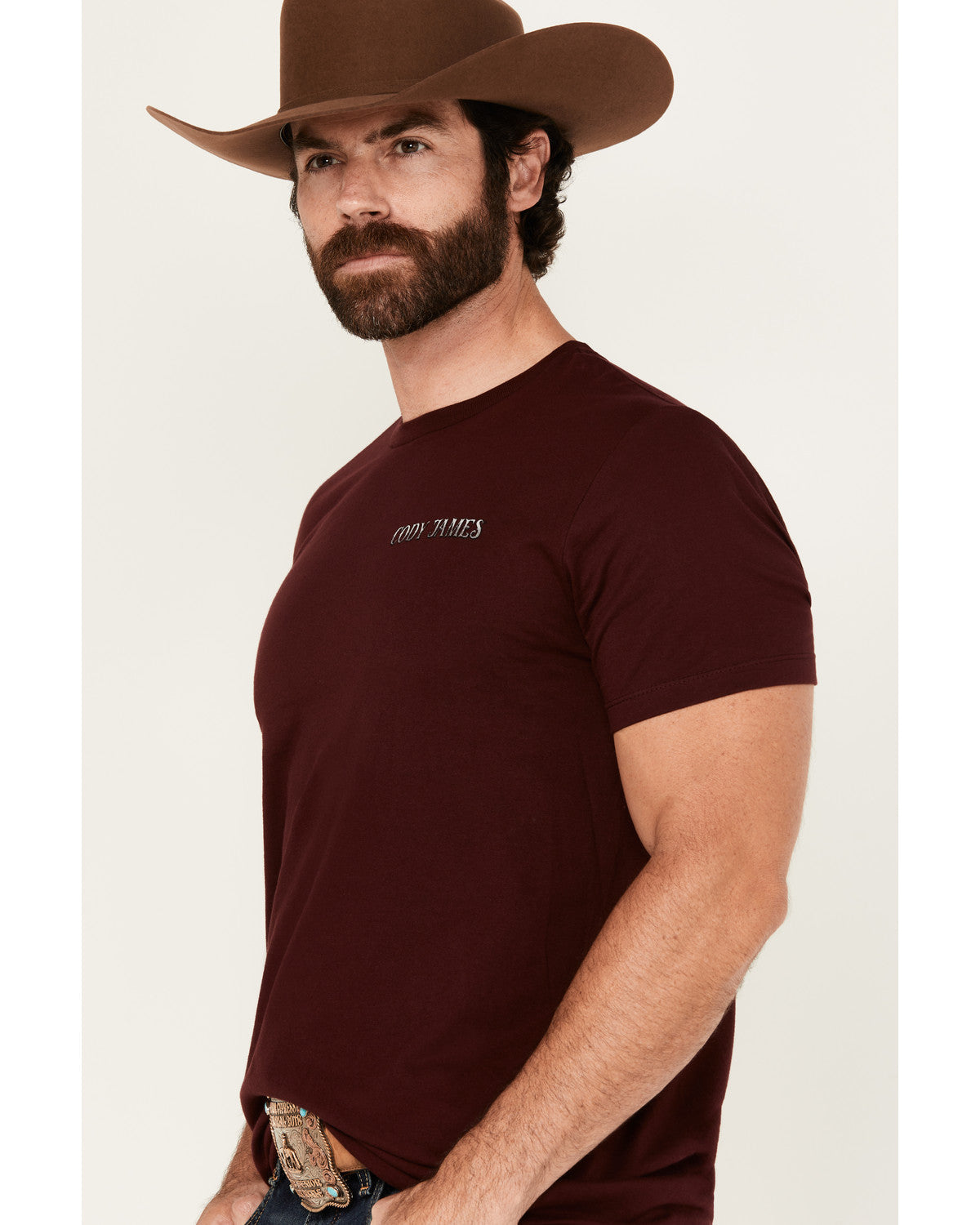 Men's Wanted Paper Short Sleeve Graphic T-Shirt Burgundy