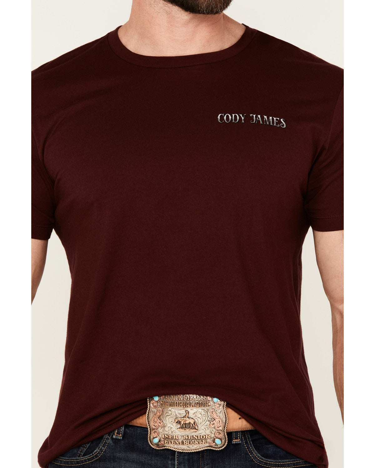 Men's Wanted Paper Short Sleeve Graphic T-Shirt Burgundy