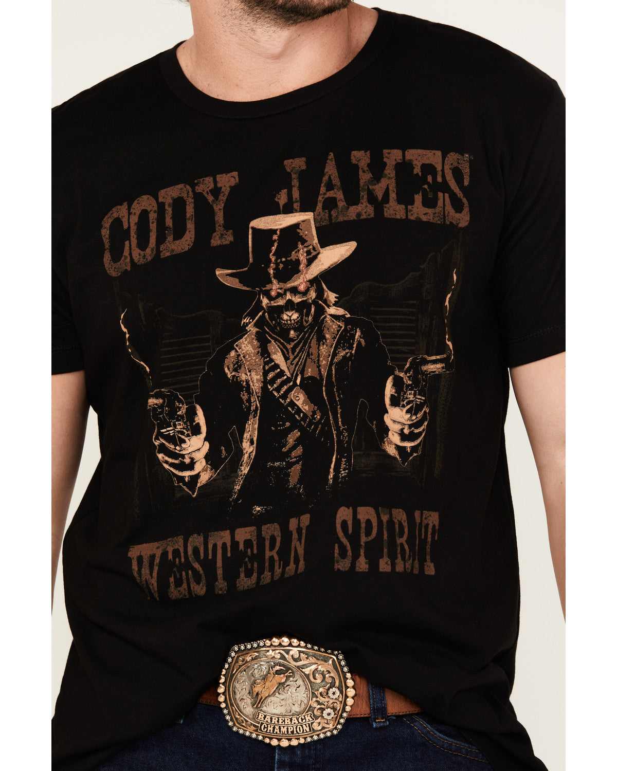 Men's Ghost Gunslinger Short Sleeve Graphic T-Shirt Black