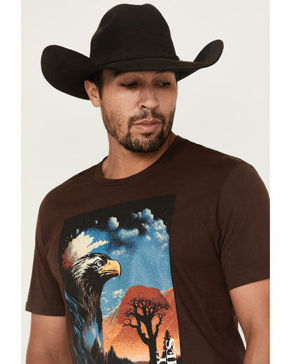 Men's Lookout Eagle Short Sleeve Graphic T-Shirt Dark Brown