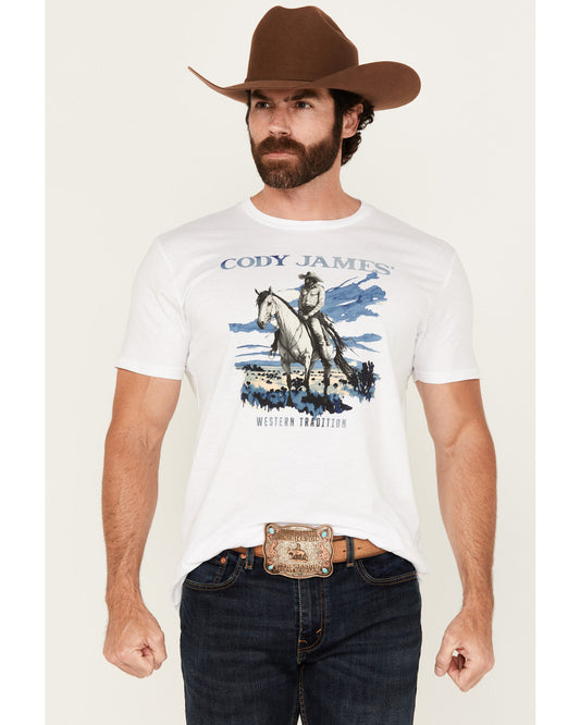 Men's Western Tradition Cowboy Short Sleeve Graphic T-Shirt White