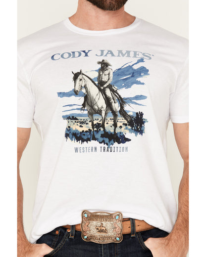 Men's Western Tradition Cowboy Short Sleeve Graphic T-Shirt White