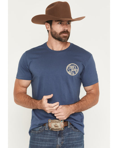 Men's Whiskey Barrel Logo Short Sleeve Graphic T-Shirt Navy